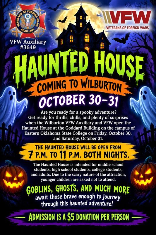 Wilburton VFW 7 Auxiliary Haunted House
