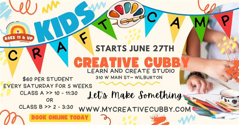 🎨Creative Cubby Kids Craft Camp🖌️