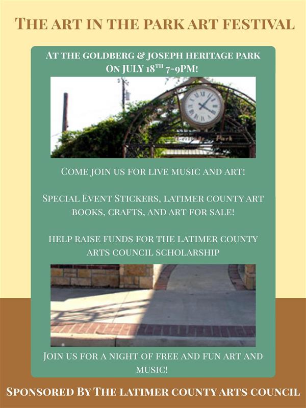 🎨Latimer County Arts Council Art in the Park Festival