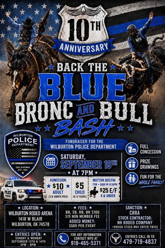 WPD 10th Annual Back the Blue Bronc & Bull Bash