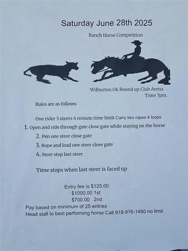 Wilburton Round Up Club Ranch Horse Competition