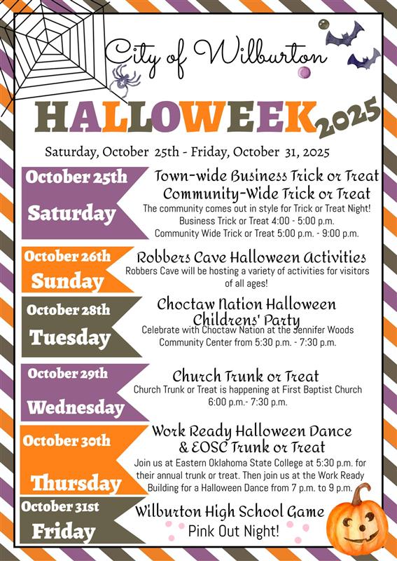 🎃Wilburton's Spooktacular Week of Fun!