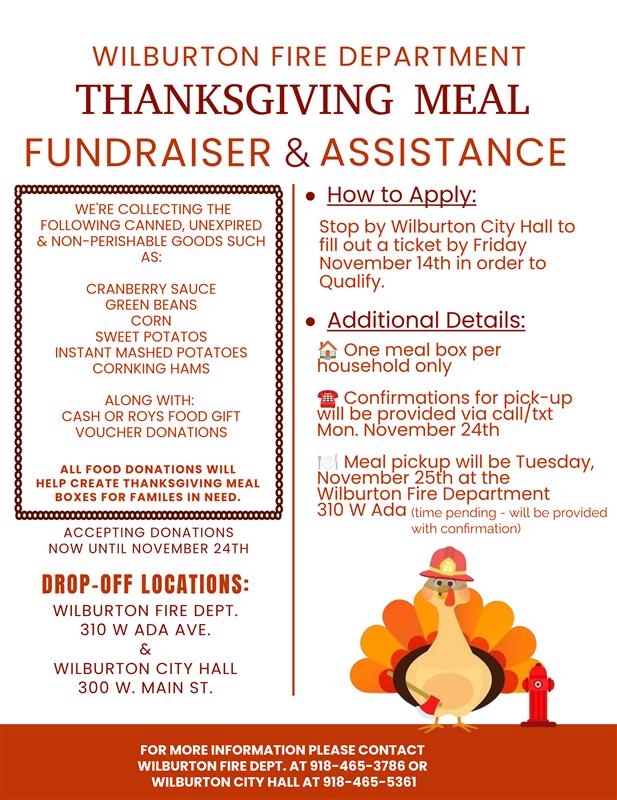 🦃Wilburton Fire Dept. Giving Thanks and Giving Back